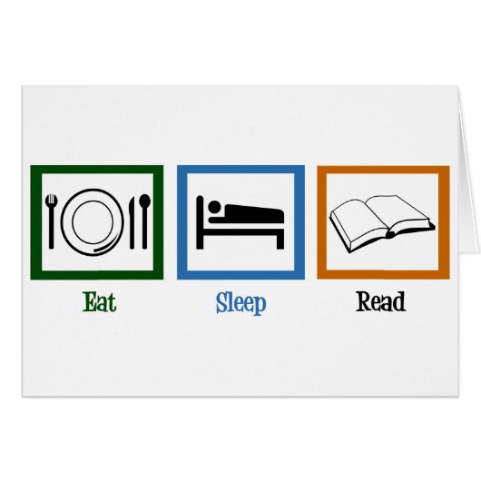 Sleep Read Books Funny Bookworm Card essen (Vorderseite (Horizontal))