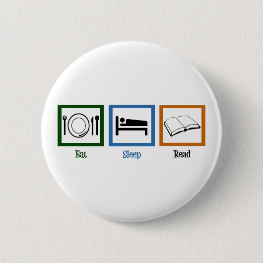 Sleep Read Books Funny Bookworm essen Button (Vorderseite)