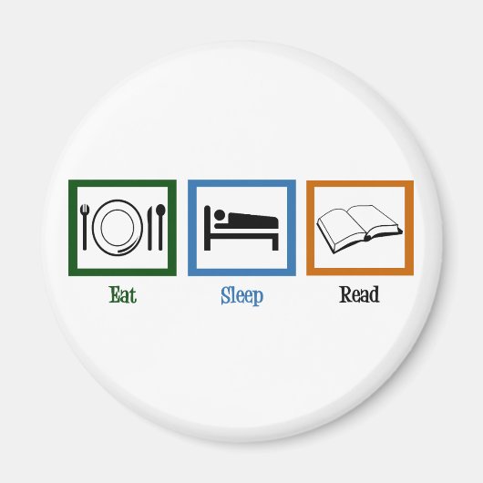 Sleep Read Books Funny Bookworm essen Magnet (Vorne)