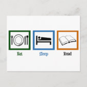 Sleep Read Books Funny Bookworm essen Postkarte (Vorderseite)