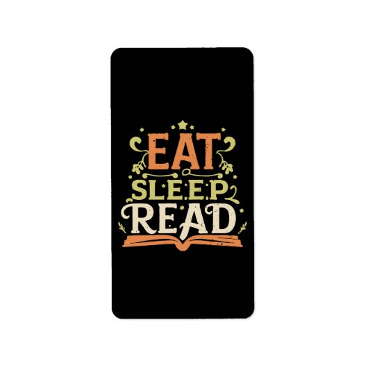 Sleep Read, Funny Reading Adressaufkleber (Vorne)