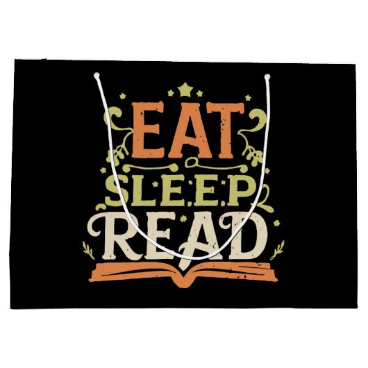 Sleep Read, Funny Reading Große Geschenktüte (Rückseite)
