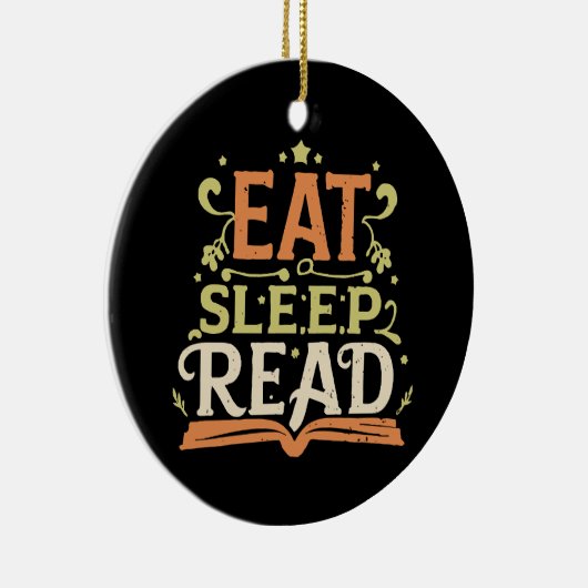 Sleep Read, Funny Reading Keramik Ornament (Rechts)
