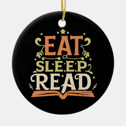 Sleep Read, Funny Reading Keramik Ornament (Vorne)