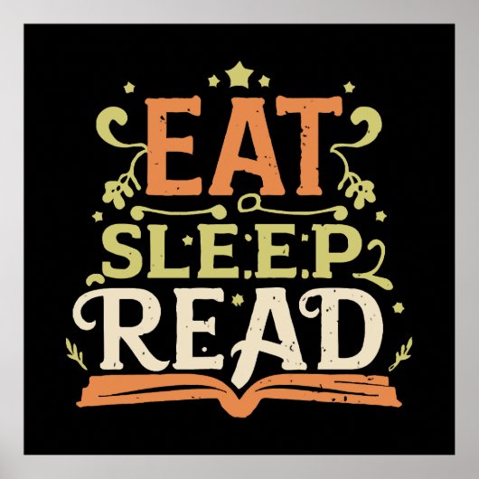 Sleep Read, Funny Reading Poster (Vorne)