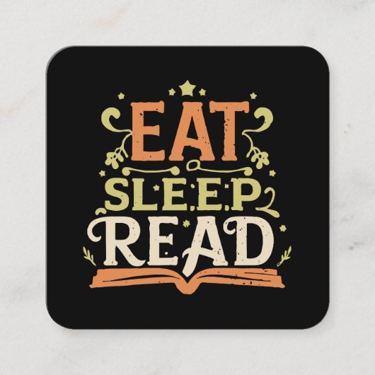 Sleep Read, Funny Reading Quadratische Visitenkarte (Vorderseite)