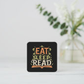 Sleep Read, Funny Reading Quadratische Visitenkarte (Stehend Vorderseite)