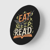 Sleep Read, Funny Reading Runde Wanduhr (Winkel)
