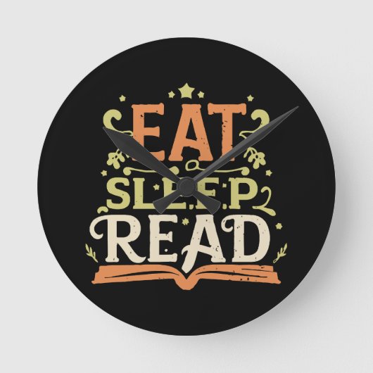 Sleep Read, Funny Reading Runde Wanduhr (Vorderseite)