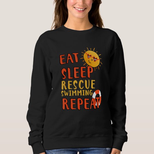 Sleep Rescue Schwimmen Wiederholung Rescue Schwimm Sweatshirt (Vorderseite)
