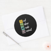 Sleep Ride Eat Repeat Reiten Reiten Reiter Runder Aufkleber (Umschlag)