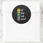 Sleep Ride Eat Repeat Reiten Reiten Reiter Runder Aufkleber (Tasche)