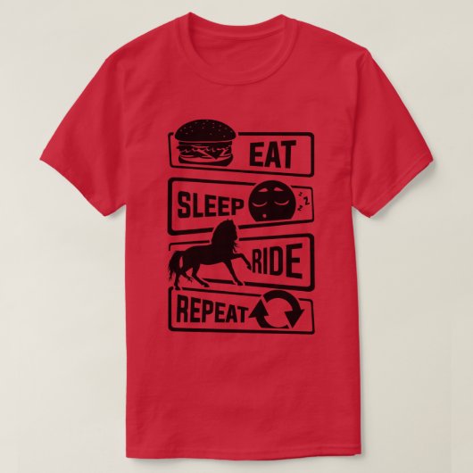 Sleep Ride Eat Repeat Reitsport T-Shirt (Design vorne)