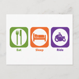 Sleep Ride essen Postkarte