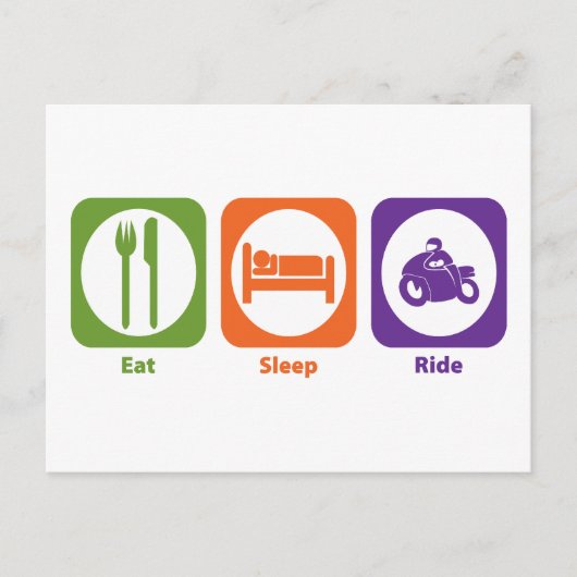 Sleep Ride essen Postkarte (Vorderseite)