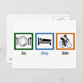 Sleep Ride essen (Radfahrer) Postkarte (Vorne/Hinten)