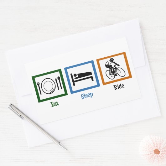 Sleep Ride essen (Radfahrer) Rechteckiger Aufkleber (Umschlag)