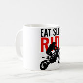 Sleep Ride Motocross Motorrad Pop Art Kaffeetasse (Vorderseite Links)