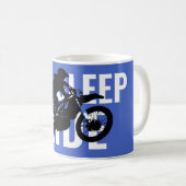 Sleep Ride Motocross Motorrad Pop Art Kaffeetasse (VorderseiteRechts)