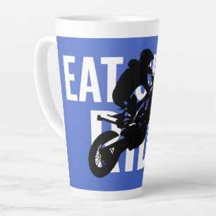 Sleep Ride Motocross Motorrad Pop Art Milchtasse