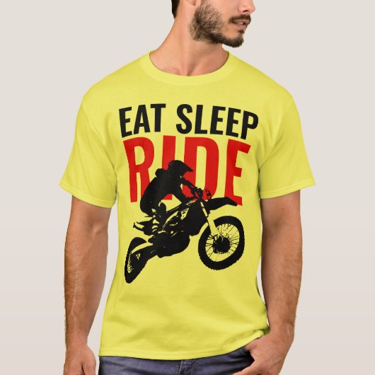 Sleep Ride Motocross Motorrad Pop Art T-Shirt (Vorderseite)