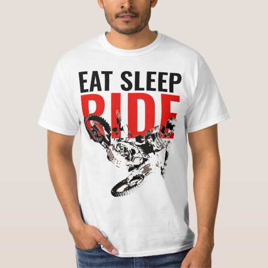 Sleep Ride Motocross Motorrad Pop Art T-Shirt (Vorderseite)