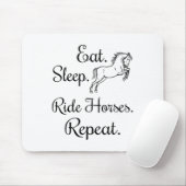 Sleep Ride Pferde Eat Repeat Reitsport Liebe Mousepad (Mit Mouse)