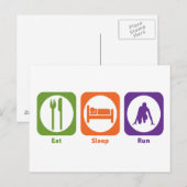 Sleep Run essen Postkarte (Vorne/Hinten)