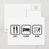 Sleep Run essen Postkarte (Vorne/Hinten)