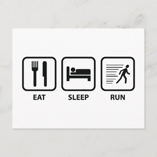 Sleep Run essen Postkarte (Vorderseite)