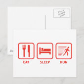 Sleep Run essen Postkarte (Vorne/Hinten)
