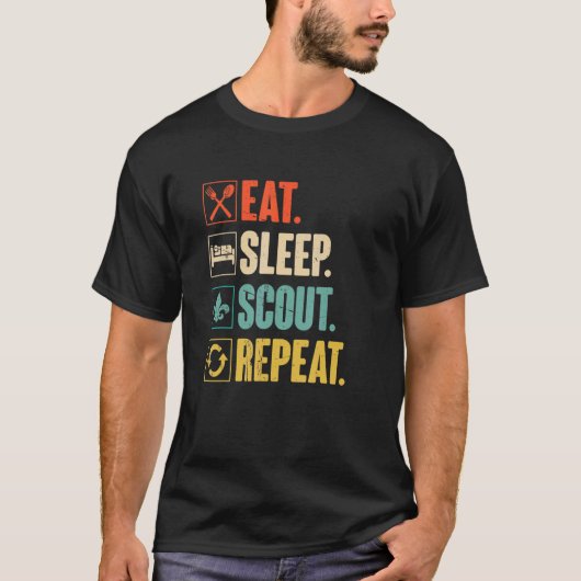 Sleep Scout Scouting essen T-Shirt (Vorderseite)