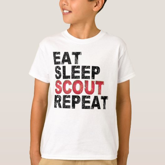 Sleep Scout Sleep Wiederholung lustige Scouts Gesc T-Shirt (Vorderseite)