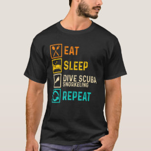 Sleep Scuba Schnorcheln Wiederholen Apnoe Diver Di T-Shirt