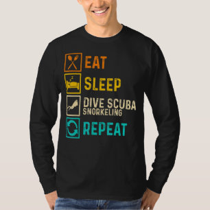 Sleep Scuba Schnorcheln Wiederholen Apnoe Diver Di T-Shirt