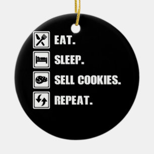 Sleep Sell Cookies wiederholen Keramik Ornament