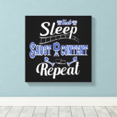 Sleep Shoot Content wiederholen Leinwanddruck (Insitu (Holzboden))