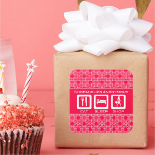 Sleep Shop essen Quadratischer Aufkleber