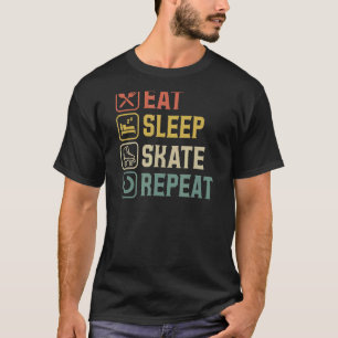 Sleep Skate essen Wiederholen Sie Retro Vintag Sty T-Shirt