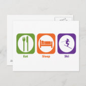 Sleep Ski essen Postkarte (Vorne/Hinten)