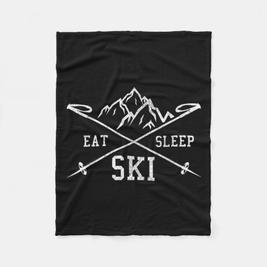 Sleep Ski Repeat essen - Skifahren Berge Winter Sp Fleecedecke (Vorderseite)