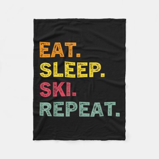 Sleep Ski Repeater Ski Winter Holiday Ski Ret Fleecedecke (Vorderseite)