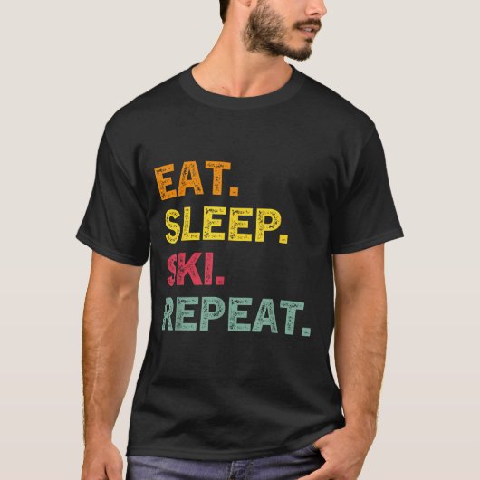 Sleep Ski Repeater Ski Winter Holiday Ski Ret T-Shirt (Vorderseite)