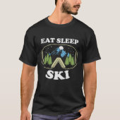 Sleep Ski Snowboard Goggles T - Shirt essen (Vorderseite)