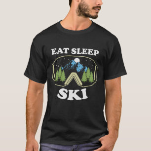 Sleep Ski Snowboard Goggles T - Shirt essen