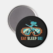 Sleep Ski Vintag Retro Skifahren Schlucht Magnet (Vorderseite/Rückseite)