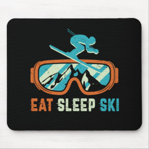 Sleep Ski Vintag Retro Skifahren Schlucht Mousepad