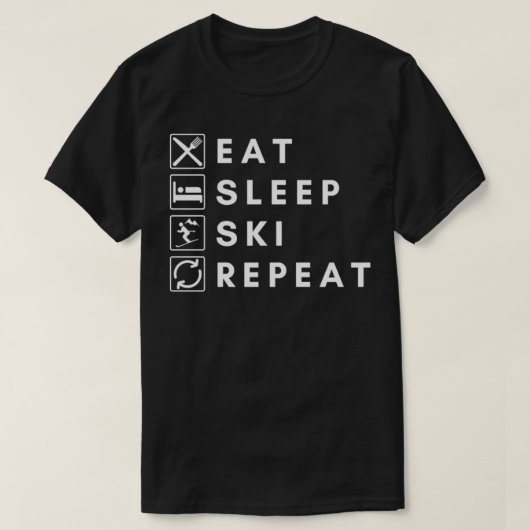 Sleep Ski Wiederholung 65 T-Shirt (Design vorne)