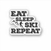 Sleep Ski Wiederholung essen Aufkleber (Vorderseite)