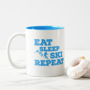 Sleep Ski Wiederholung essen Zweifarbige Tasse
